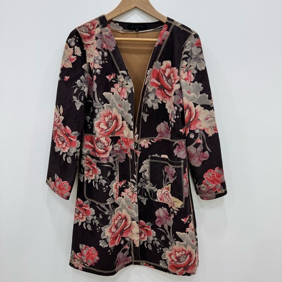 Anthropologie Monarc Marcela Rose Open Front Cardigan Duster Kimono Jacket Sz M - Picture 3 of 7